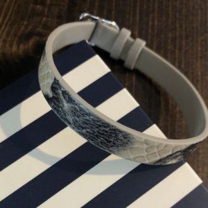 Keep Collective Single Leather Band Black & White Snake/Cool Grey